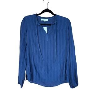LOFT Blue Lightweight Long Sleeve Blouse NWT Size XS